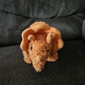 Manhattan Toy Company Orange Triceratops Plush Toy